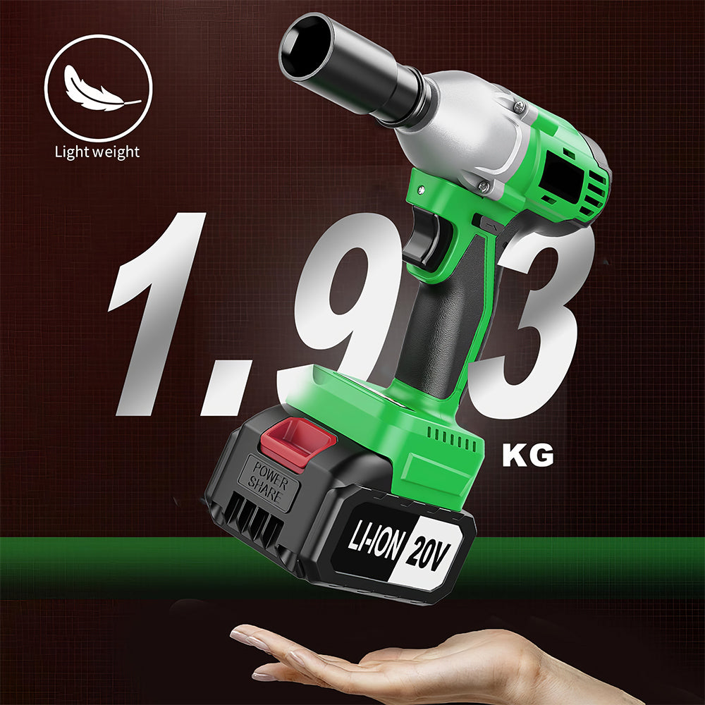 Cordless Impact Wrench 20V 430Nm Brushless 12 Drive with Battery