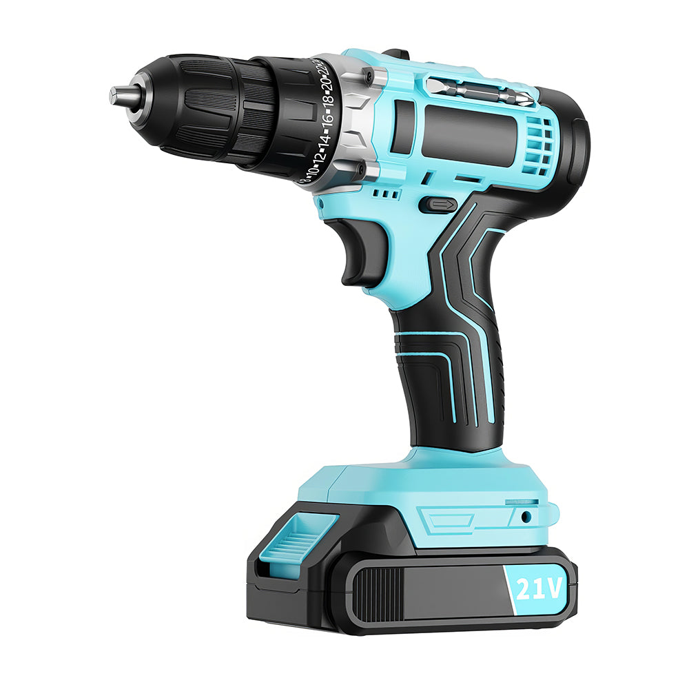 Cordless Handheld Power Drill Set 21V with Battery Fast Charger and 65 Accessories