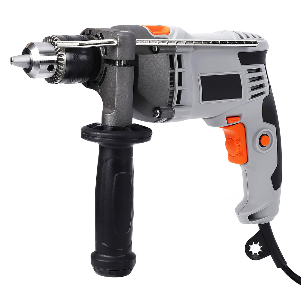 Handheld Corded Hammer Drill with 15 Bits and Toolbox
