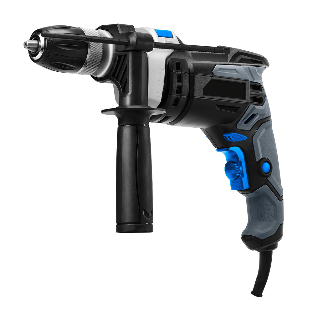 Corded Handheld Hammer Drill 7.5 Amp 1/2-Inch with 6 Bits, Depth Gauge & Auxiliary Handle