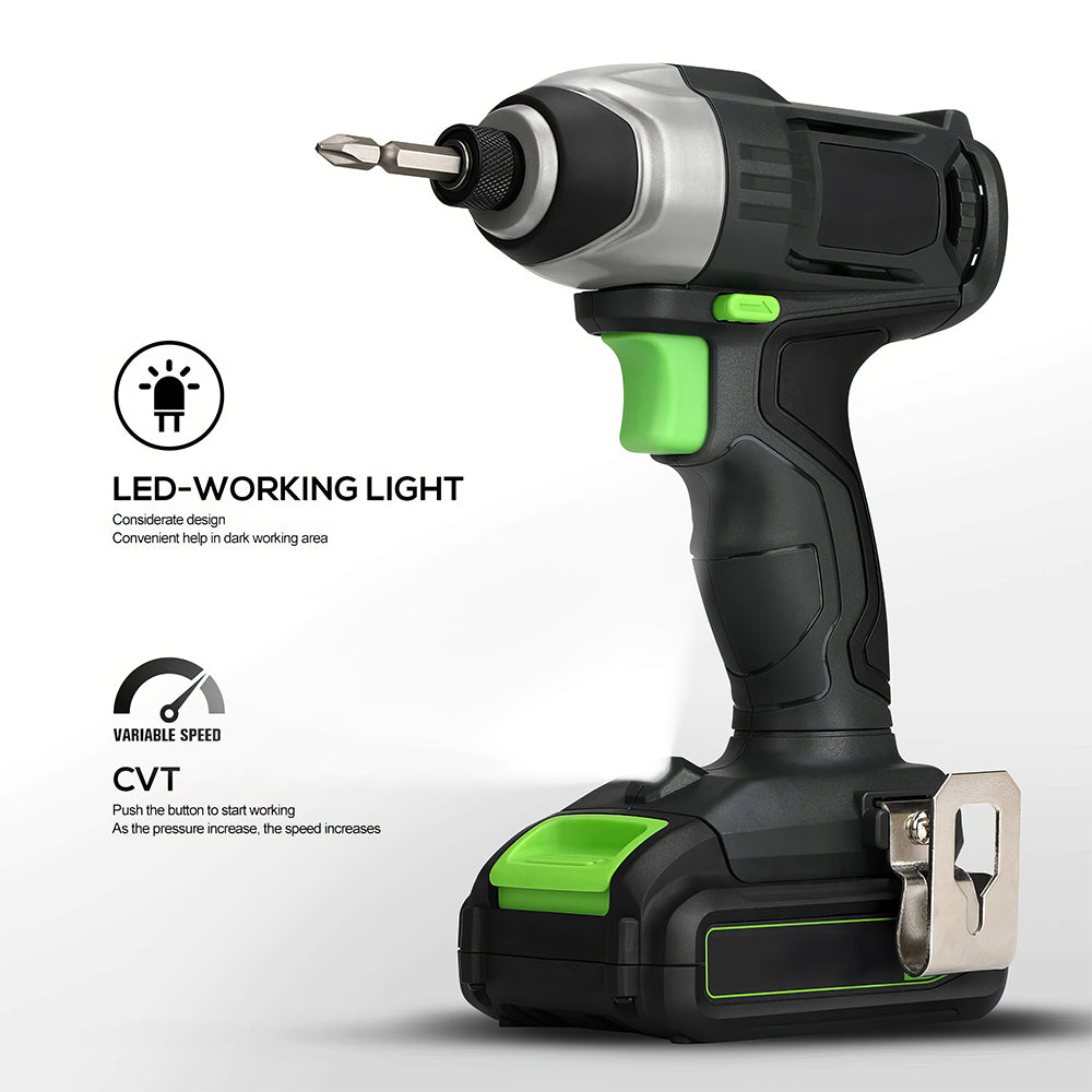 Cordless Impact Driver 20V 14 Inch Hex Quick Change with Battery