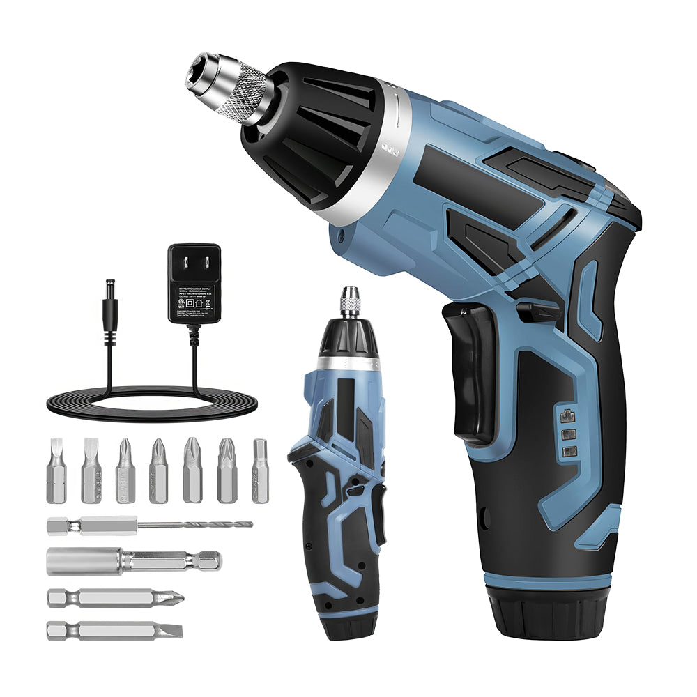 Cordless Electric Screwdriver 4V Rechargeable with LED and 11 Bits