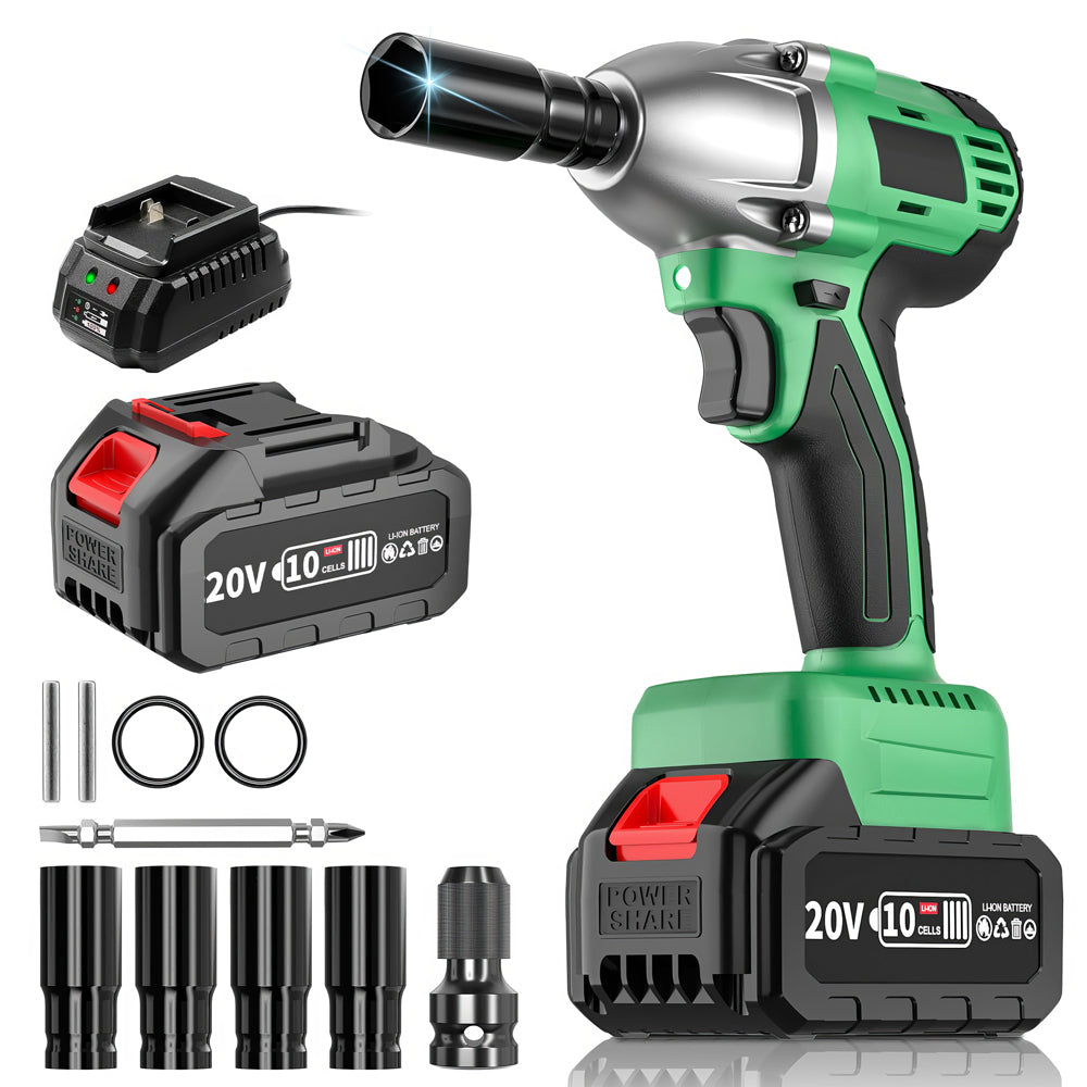 Cordless Impact Wrench 20V 430Nm Brushless 12 Drive with Battery