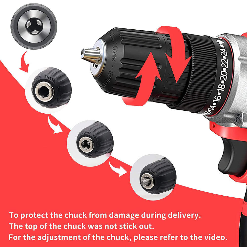 Cordless Handheld Power Drill Set 21V with Battery Charger and LED Light