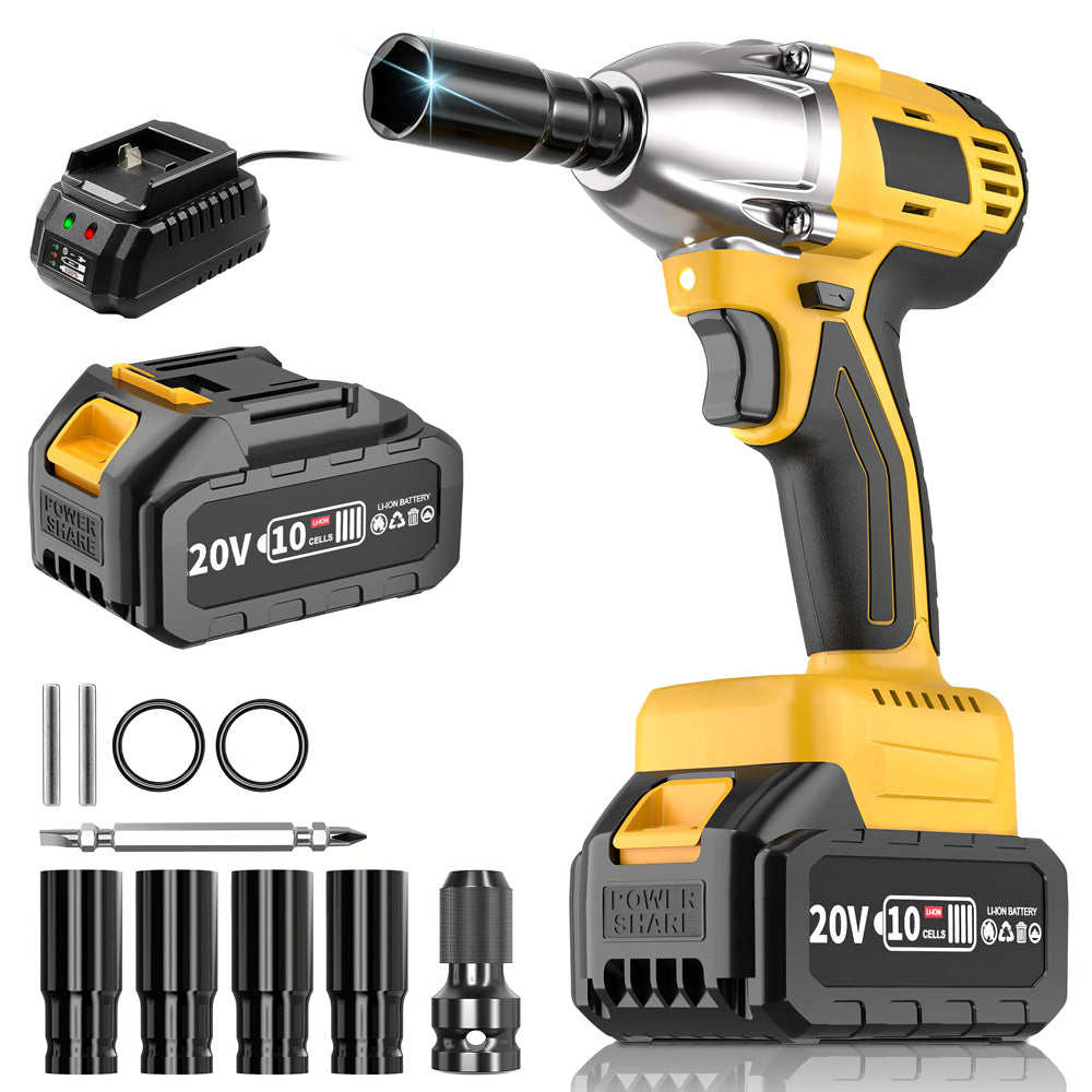 Cordless Impact Wrench 20V 430Nm Brushless 12 Drive with Battery