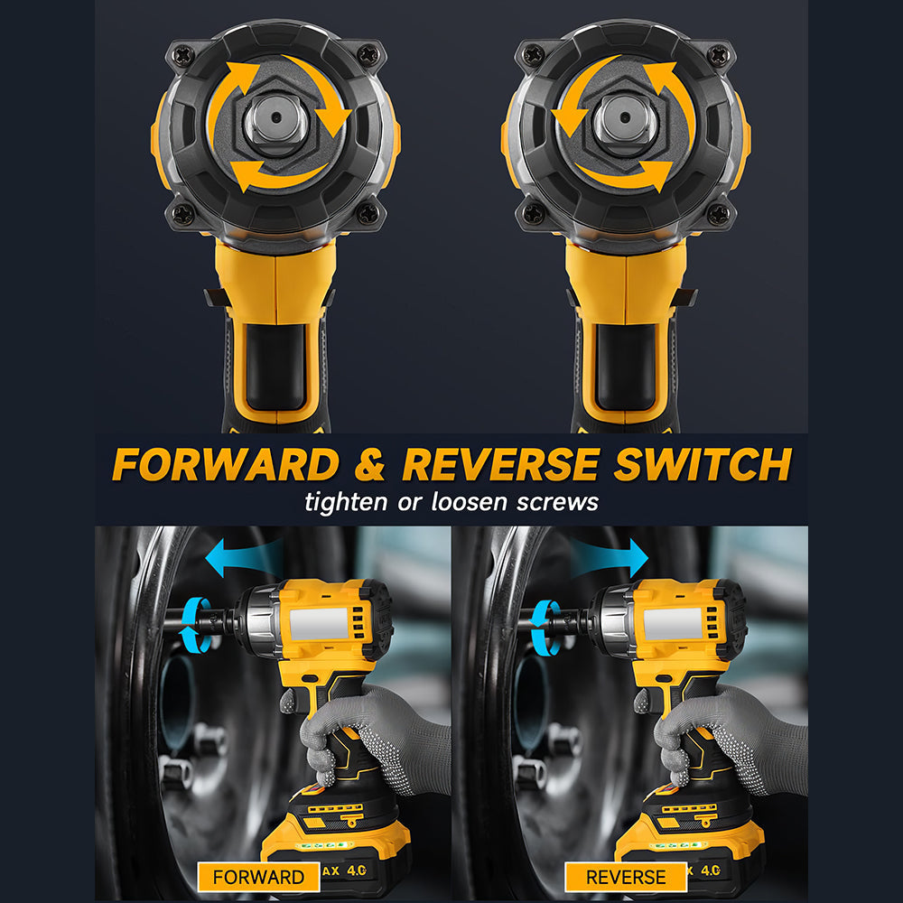 Cordless Impact Wrench 479Ft lbs High Torque 1/2 Inch with Battery