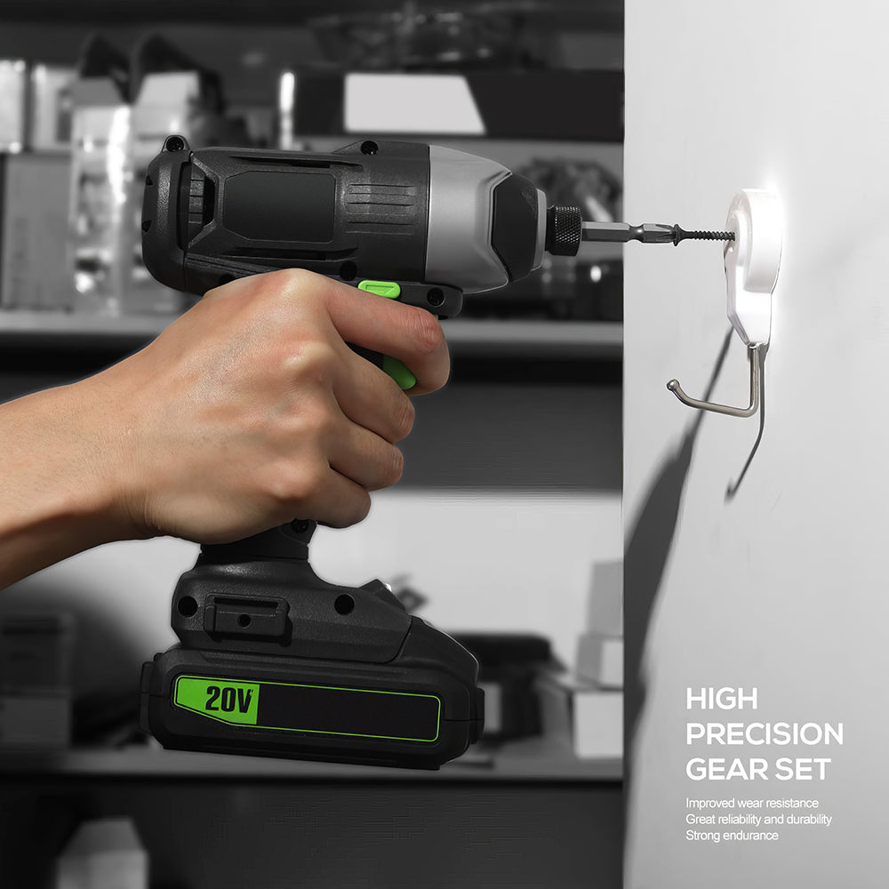 Cordless Impact Driver 20V 14 Inch Hex Quick Change with Battery