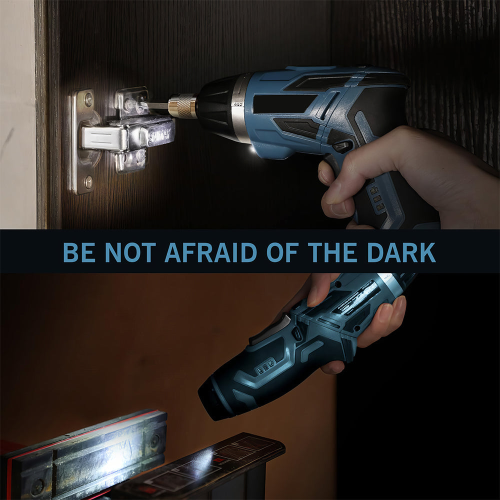 Cordless Electric Screwdriver 4V Rechargeable with LED and 11 Bits
