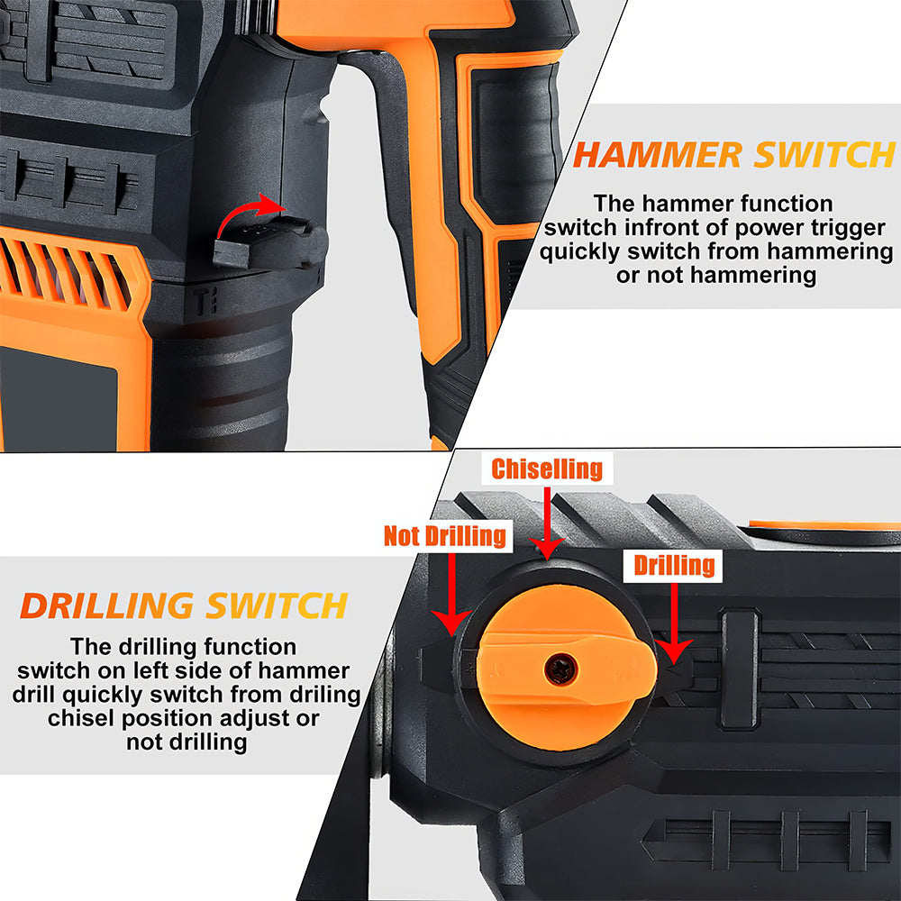 13 Amp Rotary Hammer Drill with Safety Clutch