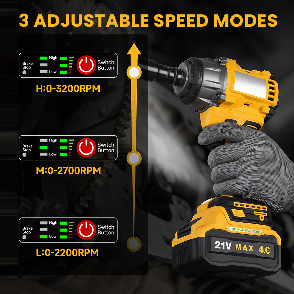Cordless Impact Wrench 479Ft lbs High Torque 1/2 Inch with Battery