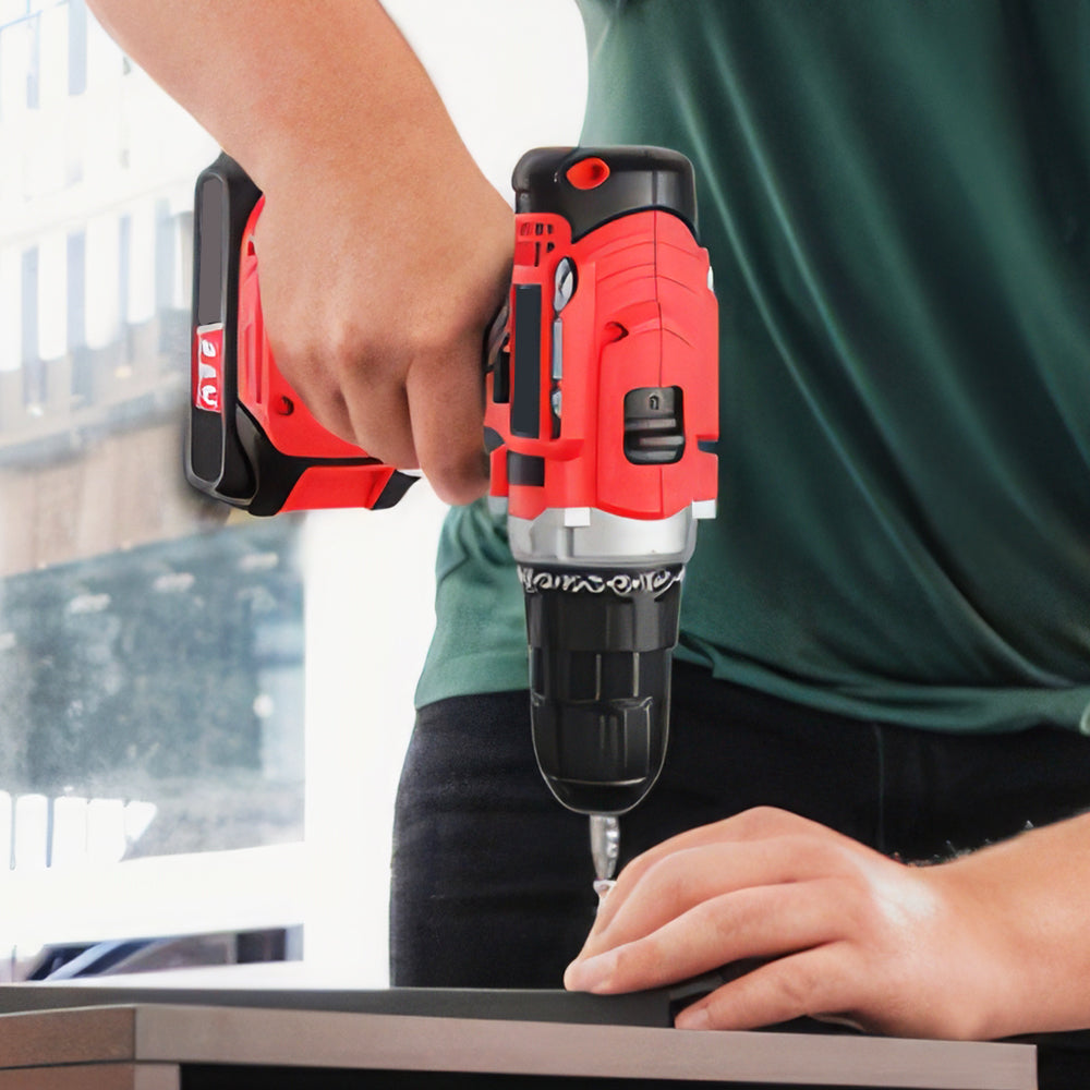 Cordless Handheld Power Drill Set 21V with Battery Charger and LED Light